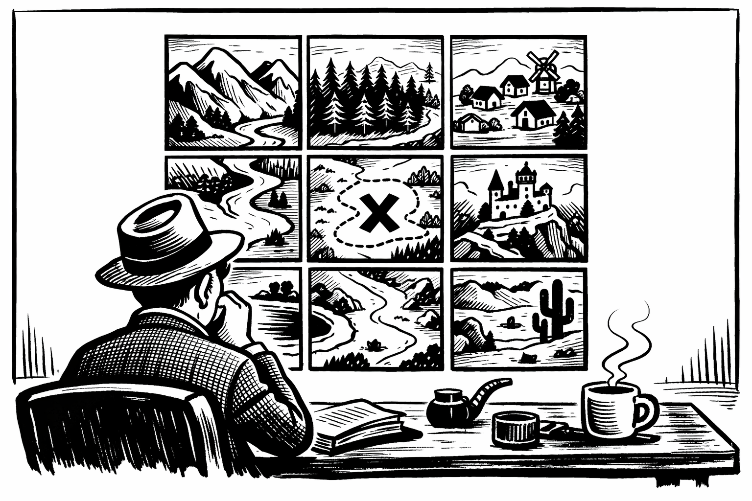 Author surveying the terrain 